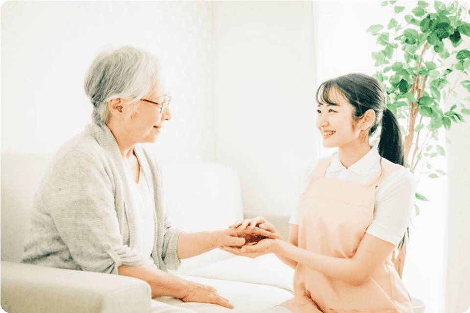 ナースさんが患者さんと話している
